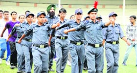 NCC cadets rehearse for Independence Day parade at Guru Gobind Singh Stadium in Jalandhar