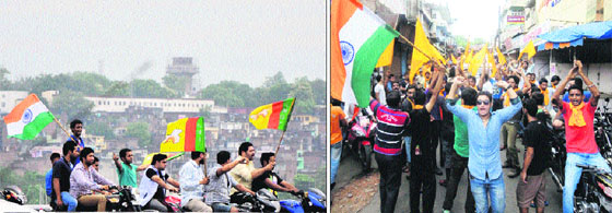 people stage a protest at the Purani Mandi area and JKDF protesters take out a rally in Jammu on Saturday.