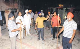Residents keep vigil (theekri pehra) in Kharar