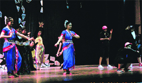 Students perform at Milestone at St Georges College in Mussoorie on Sunday.