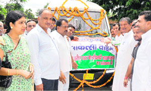 A mobile medical van for rural areas is launched by MP Harish Rawat and social activist Kiran Sharma in Haridwar on Sunday. 