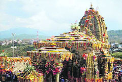 The ancient Shiva temple at Baijnath built in 1204 AD.