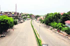 The BC Road wears a deserted look