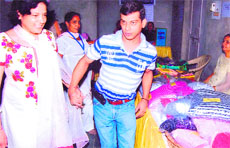 Indu Garg along with her elder son Navroj. 
