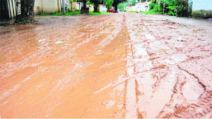 A waterlogged road in Haridwar on Monday. 