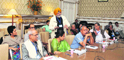 Participants at a national seminar on Waves in the Silent Pool: Literatures of the Modern Indian Languages, at the IIAS in Shimla on Monday. Photo: Amit Kanwar
