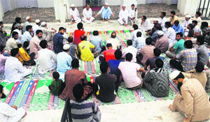 Members of both communities attend a peace meet at Ghat village, 5 km from the Doda district headquarters, on Sunday.