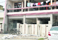 Illegal construction on at a house in Sarabha Nagar. 