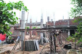 The regional drug warehouse under construction on the premises of the Civil Hospital in Bathinda