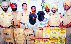 The CIA staff with the arrested persons in Jalandhar on Wednesday