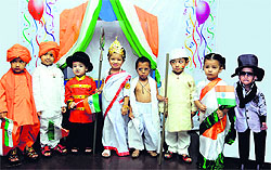 Students of Apple Tree during a function to mark the Independence Day