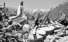 A house destroyed after a 6.1 magnitude earthquake in the Tibet Autonomous Region on Tuesday