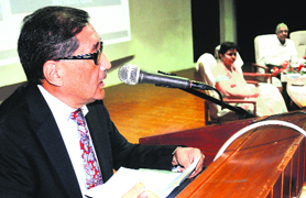 Ashok Thakur, Secretary, Higher Education, MHRD, addressed students and faculty of Punjab University at the Law Auditorium 