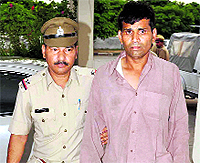 The accused in police custody in Panchkula on Sunday