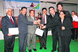 The winners of the moot court contest in Dehradun on Sunday.