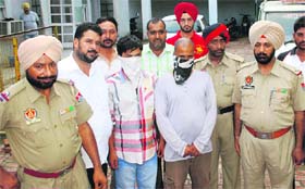 Drug peddlers in police custody in Ludhiana on Sunday
