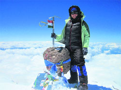 Preeti Semwal during a mountaineering expedition. 