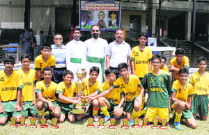 The winners of the Brother Keogh Memorial IS Football Tournament in Dehradun on Monday. 
