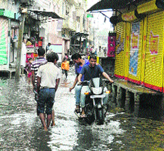 An inundated lane in Jagadhri after rain. A file photo