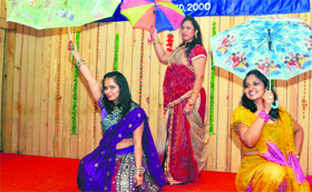Members of the Gayatri Ladies Club celebrate Janmashtami in Ludhiana.