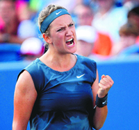 Victoria Azarenka exults after winning the title.