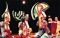 A puppet play in progress at Tagore Theatre in Chandigarh on Tuesday
