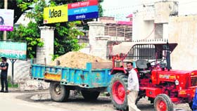 A tractor-trailer carrying illegal quarried sand was impounded during a drive initiated by the SSP in Haridwar on Wednesday
