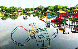 The waterlogged Devi Lal Park in Rohtak