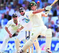 Watson hit a hundred on Day One of the last Test, giving Australia a chance to win at least one Test.  AFP
