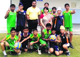 Members of the Police DAV Public School, Police Lines, team pose for a photograph in Ludhiana on Thursday