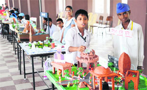 Students of various government schools display their models during a district-level exhibition held at Mata Sita Ji Degree College in Bathinda on Friday.