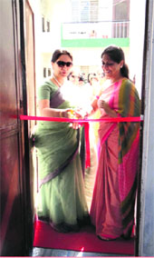 Chairperson, Family Welfare Organisation, Tiger Division, Vandana Sharma, inaugurates a vocational training centre for differently-abled children in Jammu on Friday. 
