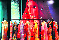 Designer creations on display on the first day of a fashion exhibition in Ludhiana on Friday
