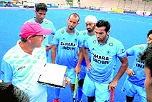 Indian hockey team at a training session in Kuala Lumpur on Friday ahead of the 9th Men's Asia Cup