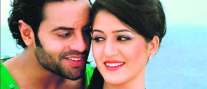 Aman Dhaliwal and Isha Rikhi in Putt Jattan De
