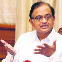 P Chidambaram at a press conference