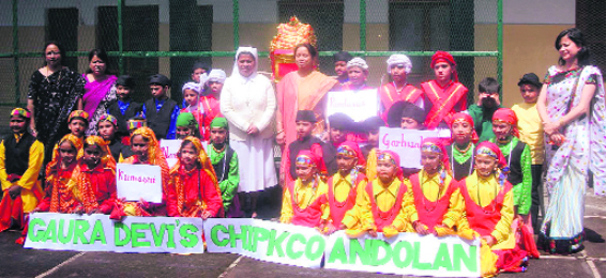 The winners of the Inter-class dance competetion held at CJM Hampton Court School in Mussoorie on Saturday. A Tribune photo