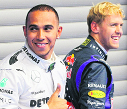Lewis Hamilton is delighted after qualifying for pole position at the Belgian Formula One Grand Prix in Spa-Francorchamps on Saturday. Sebastian Vettel qualified for the second position.