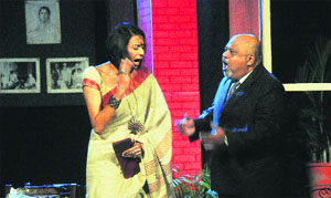 Artistes enact a scene from the play Two to Tango, three to jive at Chitkara School, Sector 25, Chandigarh, on Sunday.