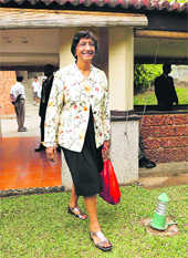 Navi Pillay in Colombo on Sunday. 