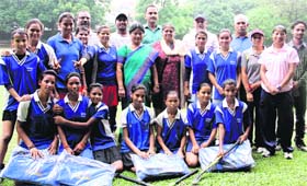 The MKP College team that won the Inter-School Girls Hockey Tournament in Dehradun
