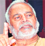 Former Union minister Swami Chinmayanand at his ashram in Haridwar after returning from Ayodhya on Tuesday.
