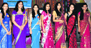 Students attend their freshers party at PG College in Dharamsala.