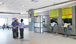 In the absence of officials, the Sub-Registrar office wears a deserted look in Ludhiana on Tuesday.