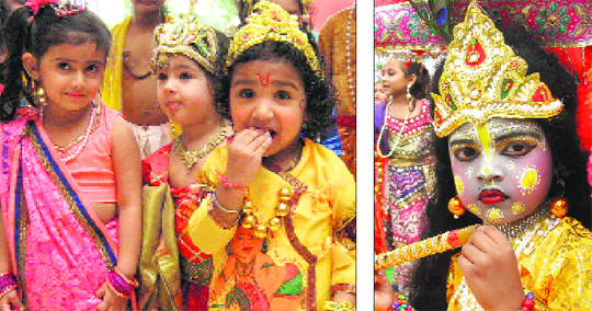 Tiny tots of Pallavan Playway and BVM School revel during the Janamashtami celebrations in Ludhiana. 