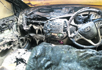 The car that was destroyed in fire incident 