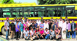 The PTUGZS campus team that went on a heritage walk to get acquainted with the cultural traditions of Malwa. A Tribune photograph
