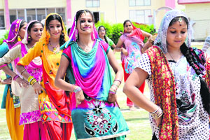 Students of Lord Rama Public School perform during the opening ceremony of the CBSE Sahodaya Interschool Kho-Kho Tournament in Bathinda on Thursday.