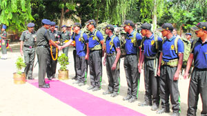 The members of the Army expedition team being greeted after their arrival in Bathinda. 