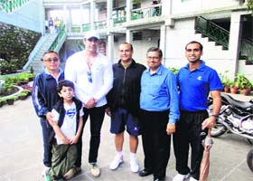 MOMENT OF PRIDE: Actor Nawab Shah, along with his teachers at Wynberg Allen School, Mussoorie, who helped him in his formative years, on Thursday
